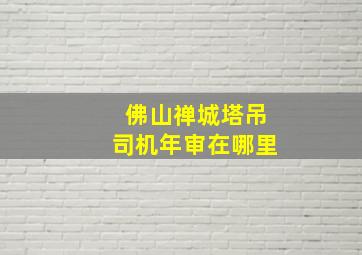 佛山禅城塔吊司机年审在哪里