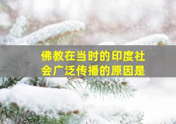 佛教在当时的印度社会广泛传播的原因是