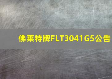 佛莱特牌FLT3041G5公告