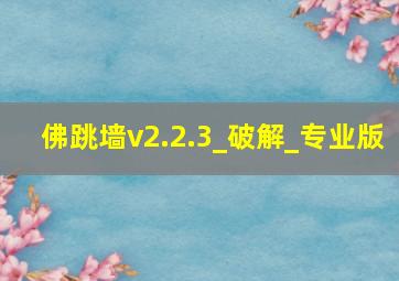 佛跳墙v2.2.3_破解_专业版