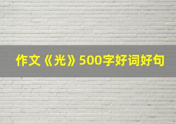 作文《光》500字好词好句