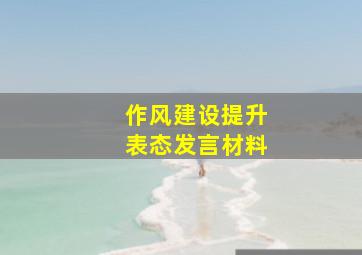 作风建设提升表态发言材料