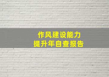 作风建设能力提升年自查报告