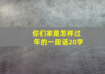 你们家是怎样过年的一段话20字