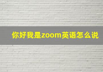 你好我是zoom英语怎么说