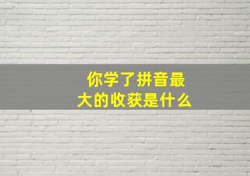 你学了拼音最大的收获是什么