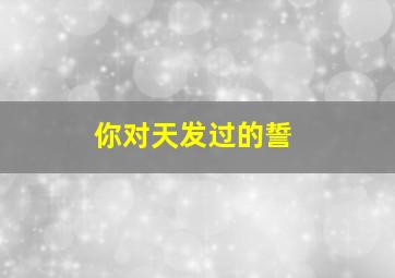 你对天发过的誓