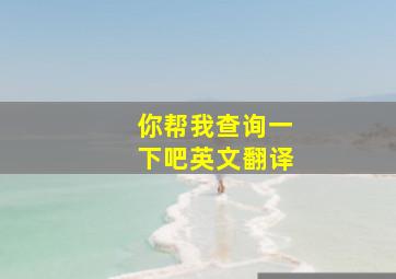 你帮我查询一下吧英文翻译