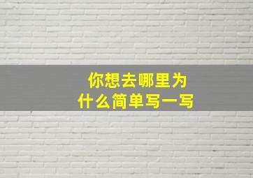 你想去哪里为什么简单写一写