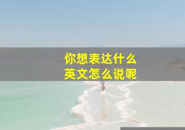 你想表达什么英文怎么说呢