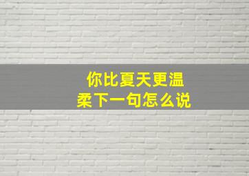 你比夏天更温柔下一句怎么说