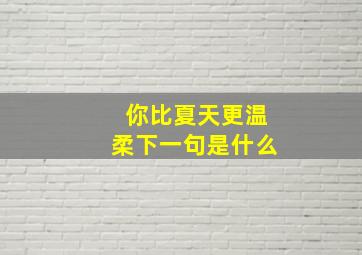 你比夏天更温柔下一句是什么