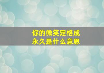 你的微笑定格成永久是什么意思