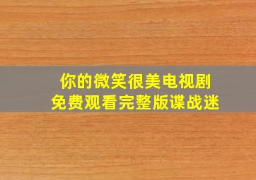 你的微笑很美电视剧免费观看完整版谍战迷