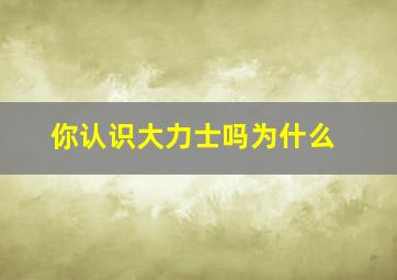 你认识大力士吗为什么