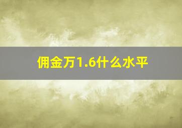 佣金万1.6什么水平