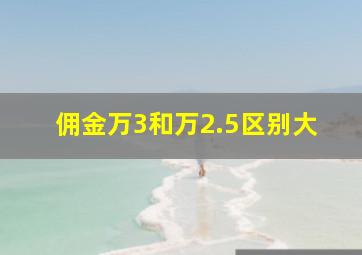 佣金万3和万2.5区别大