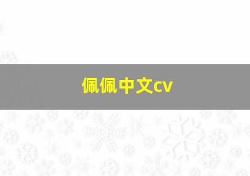 佩佩中文cv