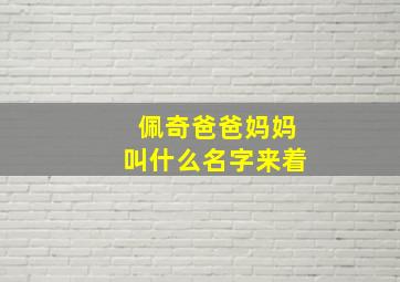 佩奇爸爸妈妈叫什么名字来着