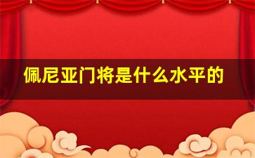 佩尼亚门将是什么水平的