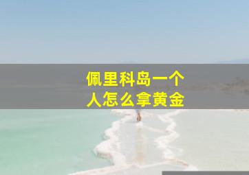 佩里科岛一个人怎么拿黄金