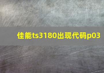 佳能ts3180出现代码p03