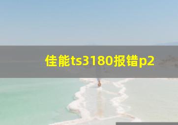 佳能ts3180报错p2