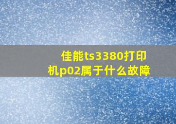 佳能ts3380打印机p02属于什么故障