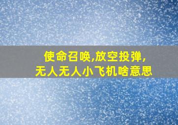 使命召唤,放空投弹,无人无人小飞机啥意思