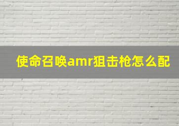 使命召唤amr狙击枪怎么配