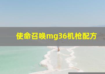 使命召唤mg36机枪配方