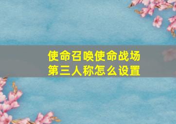 使命召唤使命战场第三人称怎么设置