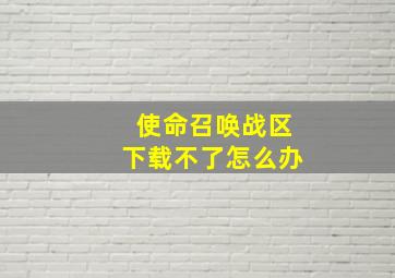 使命召唤战区下载不了怎么办