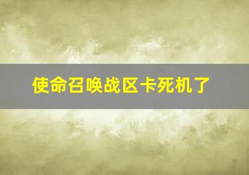 使命召唤战区卡死机了