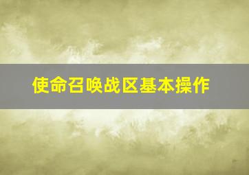 使命召唤战区基本操作