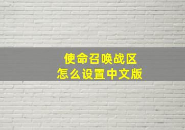 使命召唤战区怎么设置中文版