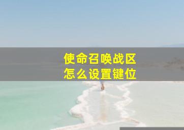 使命召唤战区怎么设置键位