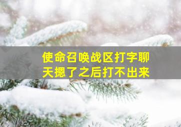 使命召唤战区打字聊天摁了之后打不出来