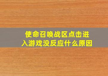 使命召唤战区点击进入游戏没反应什么原因