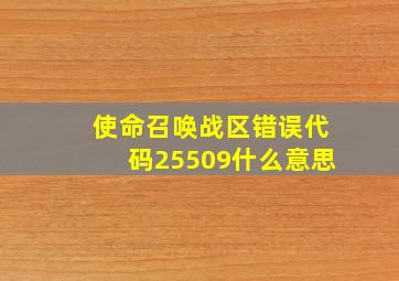 使命召唤战区错误代码25509什么意思