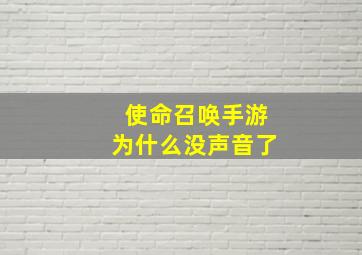 使命召唤手游为什么没声音了