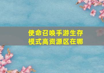 使命召唤手游生存模式高资源区在哪