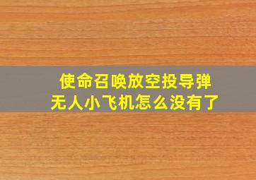 使命召唤放空投导弹无人小飞机怎么没有了