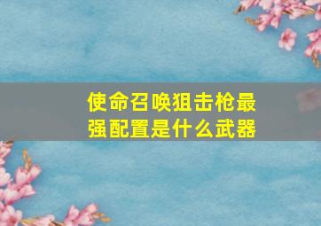 使命召唤狙击枪最强配置是什么武器