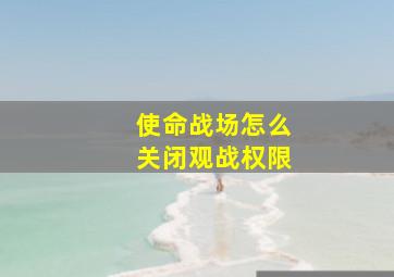 使命战场怎么关闭观战权限