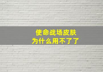 使命战场皮肤为什么用不了了