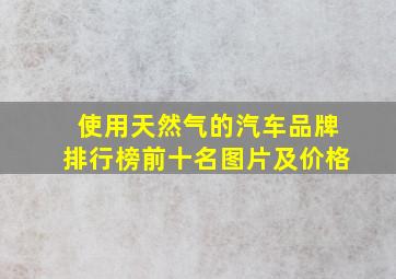 使用天然气的汽车品牌排行榜前十名图片及价格