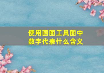 使用画图工具图中数字代表什么含义