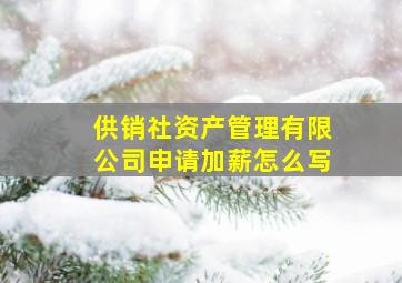 供销社资产管理有限公司申请加薪怎么写