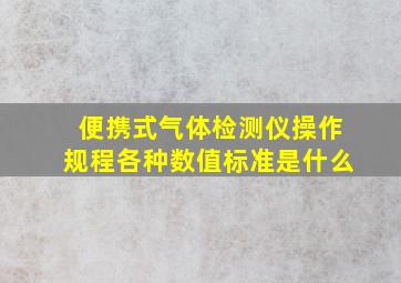 便携式气体检测仪操作规程各种数值标准是什么